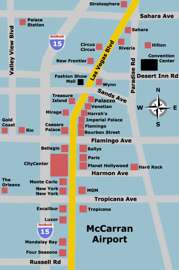 拉斯维加斯酒店地图