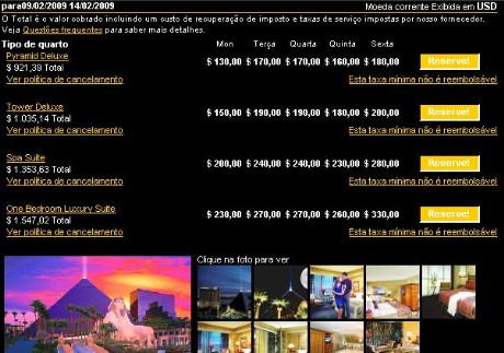 Reserva de hotis em Las Vegas
