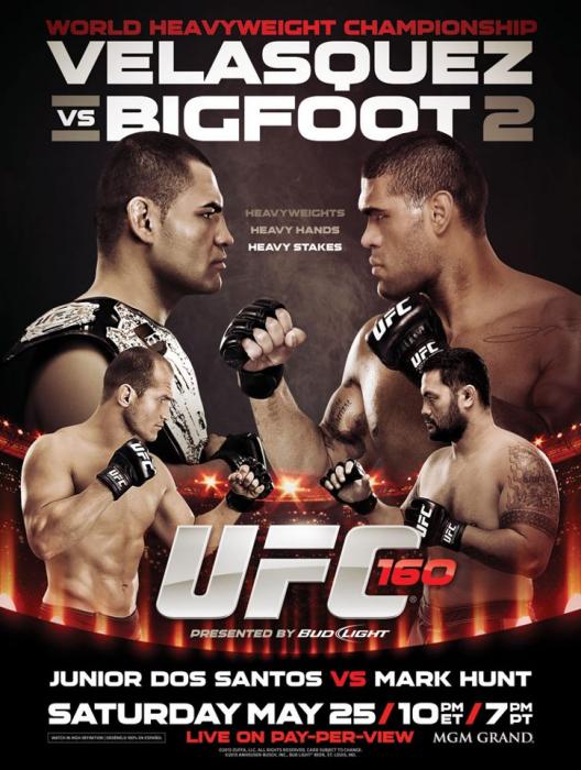 Ingressos UFC 160 Cain Velasquez X Antonio Silva E Junior Dos Santos X Alistair Overeem - 25/maio -  Las Vegas
